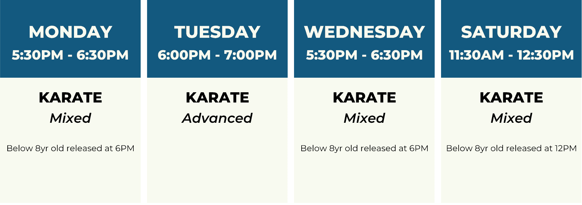 Kid Karate Program 1 Schedule OKCD Youth